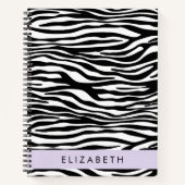 Carnet Impression Zèbre, Grilles, Noir Et Blanc, Votre No (Devant)