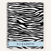 Carnet Impression Zèbre, Grilles, Noir Et Blanc, Votre No (Devant)