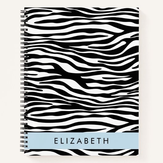 Carnet Impression Zèbre, Grilles, Noir Et Blanc, Votre No (Devant)