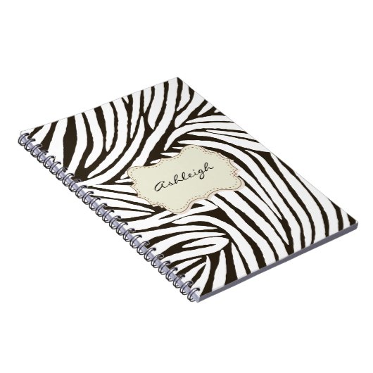 Carnet Impression Zèbre noir blanc (Côté Droit)
