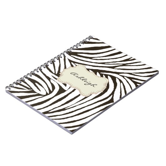 Carnet Impression Zèbre noir blanc (Côté gauche)