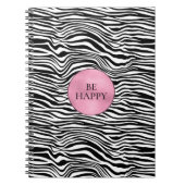 Carnet Impression Zèbre noir et blanc (Devant)