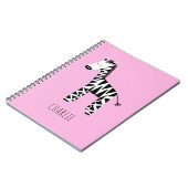 Carnet Impression zèbre rose enfants mignons (Côté gauche)