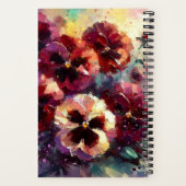 Carnet Impressionistic Maroon Pansies Personalized Recipe (Verso)