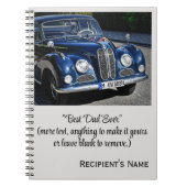 Carnet Impressionnant Blue Antique Car, Fête des pères Sp (Devant)