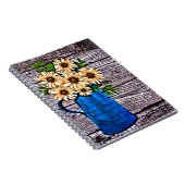 Carnet Impressionnisme rustique vase bleu tournesol jaune (Côté Droit)