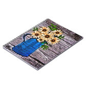 Carnet Impressionnisme rustique vase bleu tournesol jaune (Côté gauche)