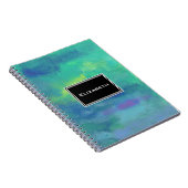 Carnet Impressionniste gai Abstrait en vert et bleu (Côté Droit)