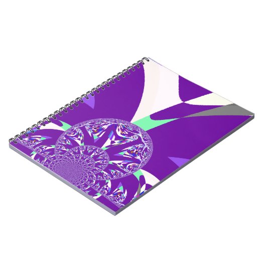 Carnet Imprimante d'art bleu rétro Cyan Kaleidoscope (Côté gauche)