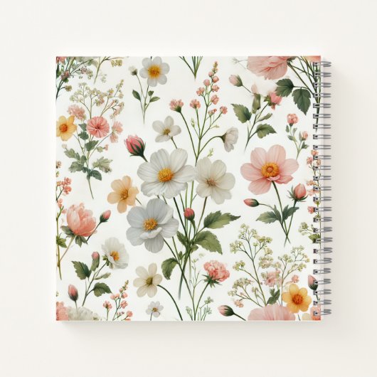 carnet imprimé à fleurs (Dos)