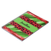 Carnet Imprimé Animal Rouge & Vert Gras Personnalisé (Côté gauche)