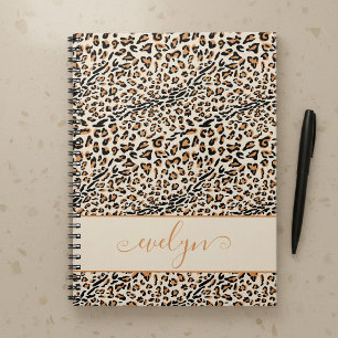 Carnet Imprimé animalier léopard crème noir marron person