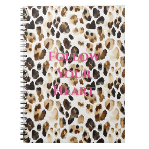 Carnet Imprimé animalier léopard marron crème