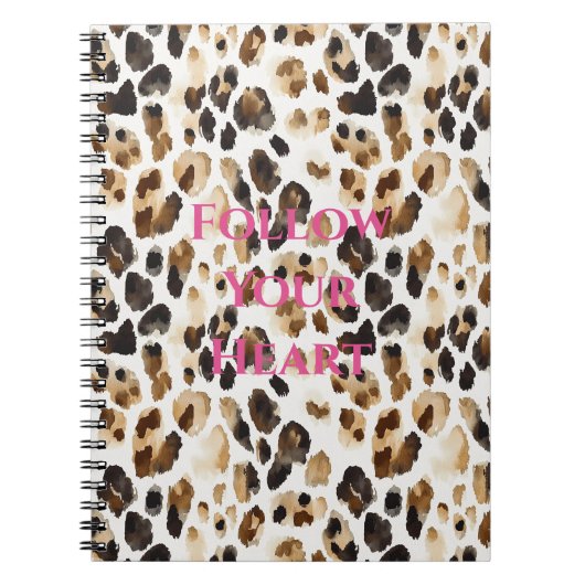 Carnet Imprimé animalier léopard marron crème (Devant)