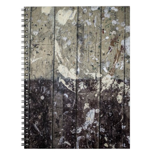 Carnet Imprimé blanc sur bois brun (Devant)
