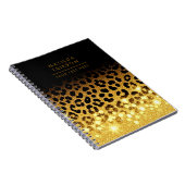 Carnet Imprimé de léopard pailleté or chic (Côté Droit)