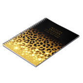 Carnet Imprimé de léopard pailleté or chic (Côté gauche)