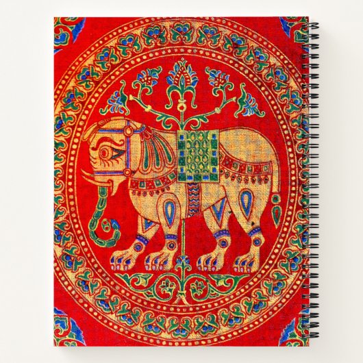 Carnet imprimé d'éléphants est-indiens (Dos)
