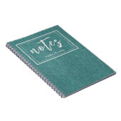 Carnet Imprimé en jean sarcelle tendance spirale classiqu (Côté Droit)