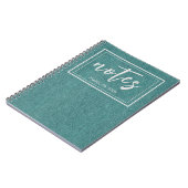 Carnet Imprimé en jean sarcelle tendance spirale classiqu (Côté gauche)