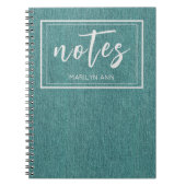 Carnet Imprimé en jean sarcelle tendance spirale classiqu (Devant)