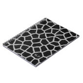 Carnet Imprimé girafe noir et blanc monogramme (Côté gauche)