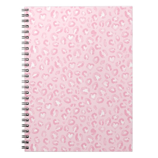 Carnet Imprimé léopard à l'aquarelle rose doux (Devant)