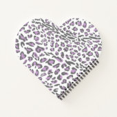 Carnet Imprimé léopard lilas gris monogrammé en forme de (Dos)
