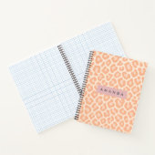 Carnet Imprimé léopard pêche chic personnalisé (Intérieur)