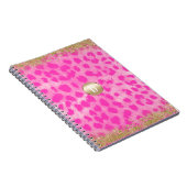 Carnet Imprimé léopard rose pailletté or moderne (Côté Droit)