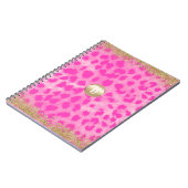 Carnet Imprimé léopard rose pailletté or moderne (Côté gauche)