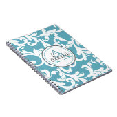 Carnet Imprimer Damas monogrammes bleu océan (Côté Droit)