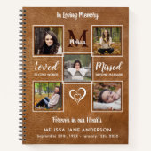 Carnet In Love Memory 5 Photo Leather Funeral Guestbook (Devant)