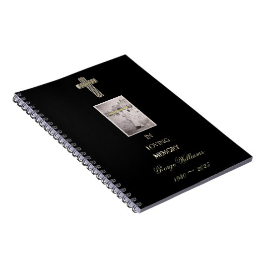 Carnet In Love Memory Typography Golden Cross Photo (Côté Droit)