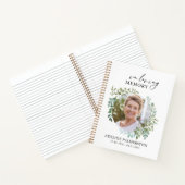 Carnet In loving Memory Floral Funeral Memorial (Intérieur)