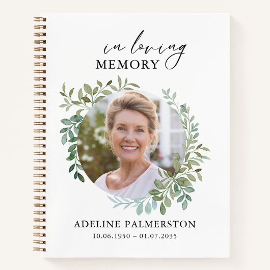 Carnet In loving Memory Floral Funeral Memorial (Devant)