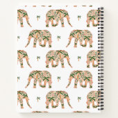 Carnet Indian Floral Paisley Ornate Elephants Custom Name (Dos)