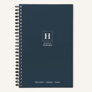 Carnet Indigo Bleu Nuit Classique Monogramme