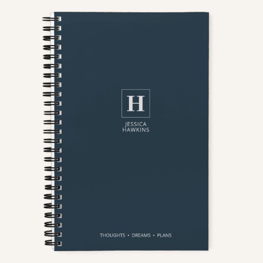 Carnet Indigo Bleu Nuit Classique Monogramme (Recto)