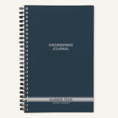 Carnet Indigo Bleu Nuit Classique Rayure Spirale (Recto)