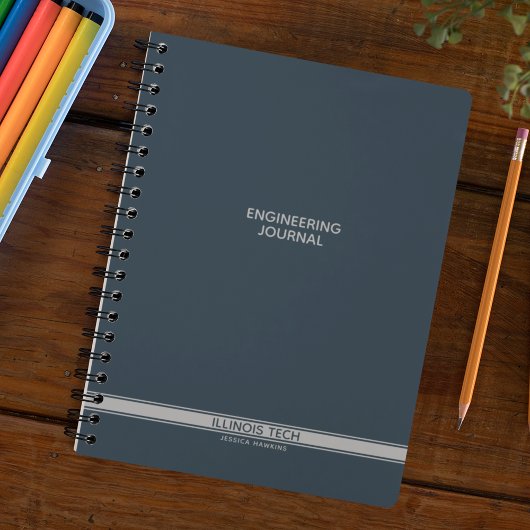 Carnet Indigo Navy Bleu Classique Rayure Spirale