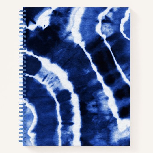 Carnet Indigo Navy Denim Blue Fun Cool Tie Dye Aquarelle (Devant)