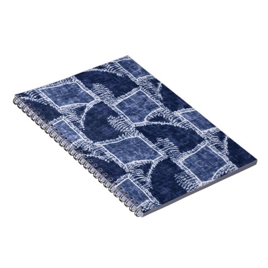 Carnet Indigo Patchwork : Texturé Checked Elegance (Côté Droit)