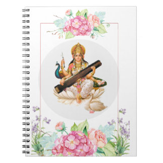 Carnet indou de journal de Saraswati de déesse