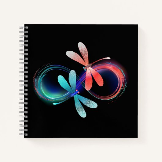 Carnet Infini avec des libellules lumineuses (Devant)