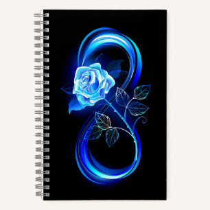 Carnet Infini lumineux avec rose bleue