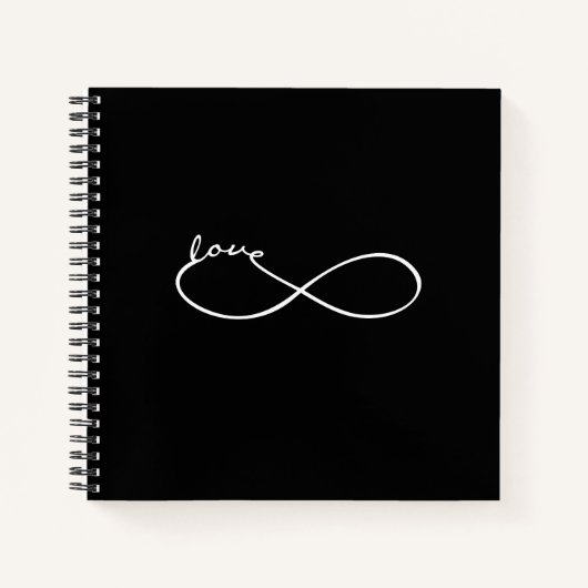 Carnet Infinity - Lemniscate AMOUR - blanc (Devant)