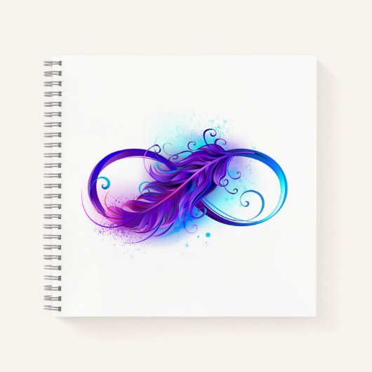 Carnet Infinity with purple feather (Devant)