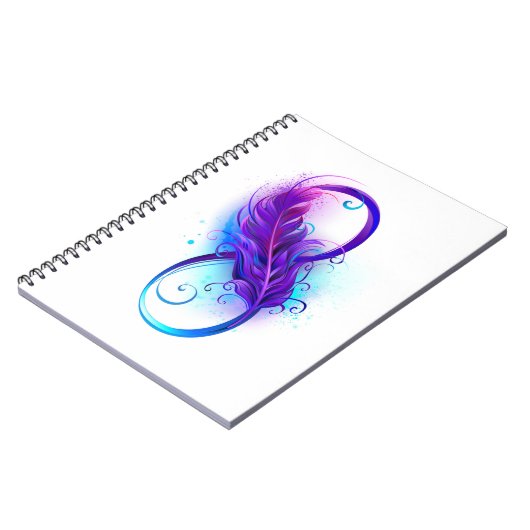 Carnet Infinity with purple feather (Côté gauche)