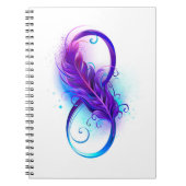Carnet Infinity with purple feather (Devant)